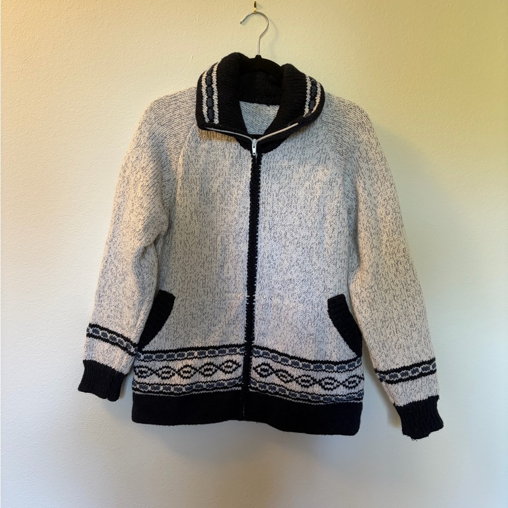 Handmade Wool Zip Sweater